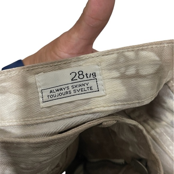 Gap 1969 Jeans Always Skinny New Sand Tie Dye denim jeans size 28t/g - Picture 2 of 4